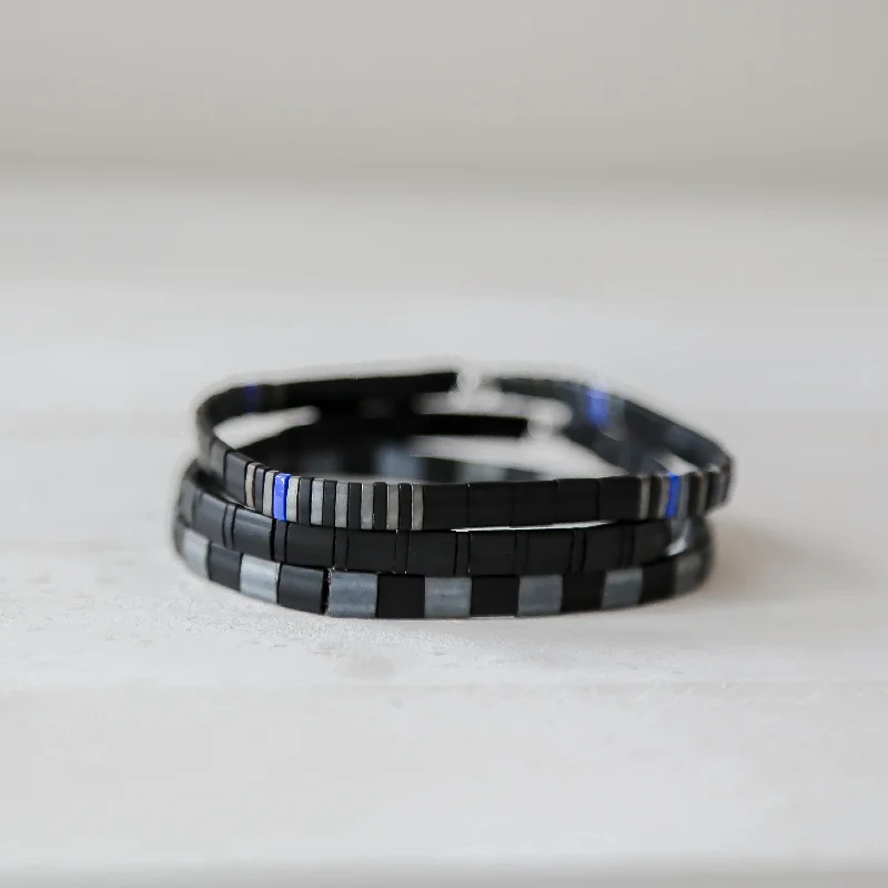 Special Deals On Handcrafted And Designer Jewelry THIN BLUE LINE in Black - POLICE BRACELET Special Deals On Handcrafted And Designer Jewelry THIN BLUE LINE in Black - POLICE BRACELET
