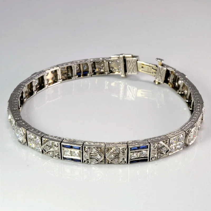 Luxury Jewelry Now At Special Promotional Rates Art Deco Diamond & Sapphire Line Bracelet | 2.36 ctw | Luxury Jewelry Now At Special Promotional Rates Art Deco Diamond & Sapphire Line Bracelet | 2.36 ctw |