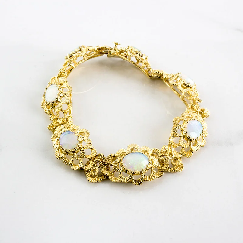 Limited-Time Jewelry Sale – Elegant Styles At Less 1970's Floral Opal Bracelet | 3.50 ctw | Limited-Time Jewelry Sale – Elegant Styles At Less 1970's Floral Opal Bracelet | 3.50 ctw |