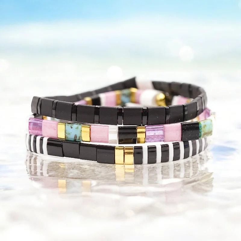 Huge Markdowns On Premium Jewelry Styles VIXEN - Tila Bead Bracelet Stack of 3