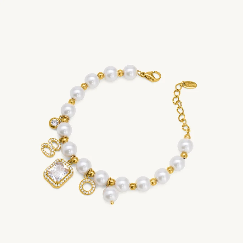 Grab Exquisite Jewelry At The Lowest Prices White Elegance Pearl Chain Bracelet