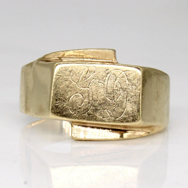 Dainty Floral Jewelry For Feminine Elegance 10k Yellow Gold Initial Ring | SZ 8.75 | Dainty Floral Jewelry For Feminine Elegance 10k Yellow Gold Initial Ring | SZ 8.75 |
