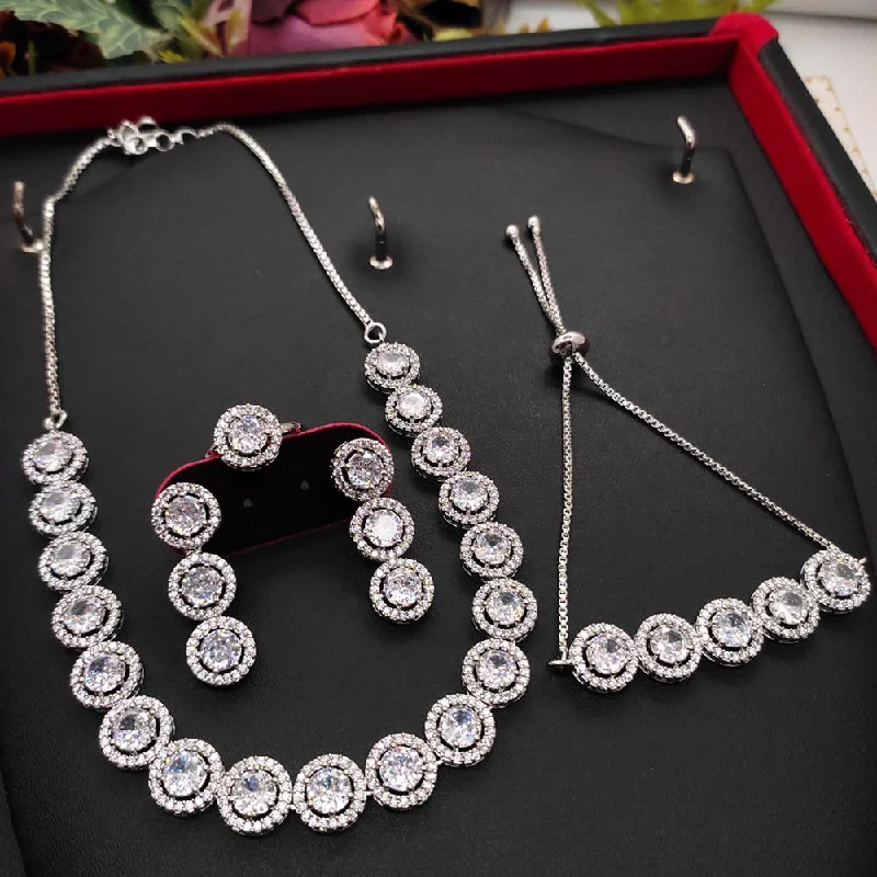 Handcrafted Jewelry Sale – Unique Designs At Low Prices Aamrapali Silver Plated AD Combo Set Handcrafted Jewelry Sale – Unique Designs At Low Prices Aamrapali Silver Plated AD Combo Set