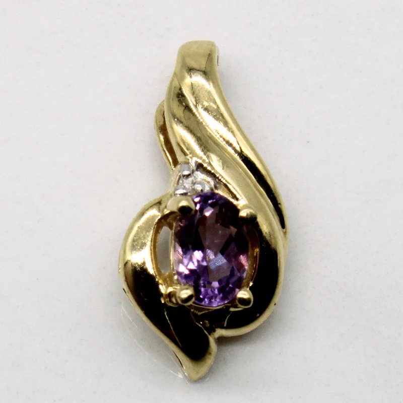 Modern Jewelry At Exclusive Discounts – Shop Today Amethyst & Diamond Pendant | 0.35ct, 0.01ct |
