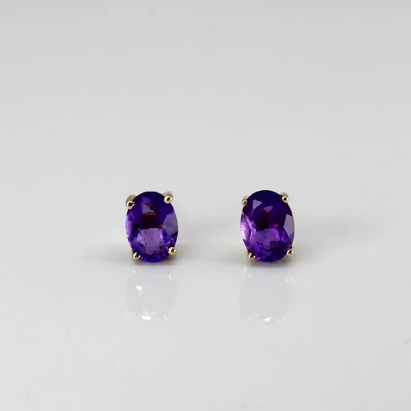 Sparkle For Less – Shop Our Limited-Time Jewelry Deals Amethyst Oval Cut Stud 14k Earrings | 1.20ctw | Sparkle For Less – Shop Our Limited-Time Jewelry Deals Amethyst Oval Cut Stud 14k Earrings | 1.20ctw |