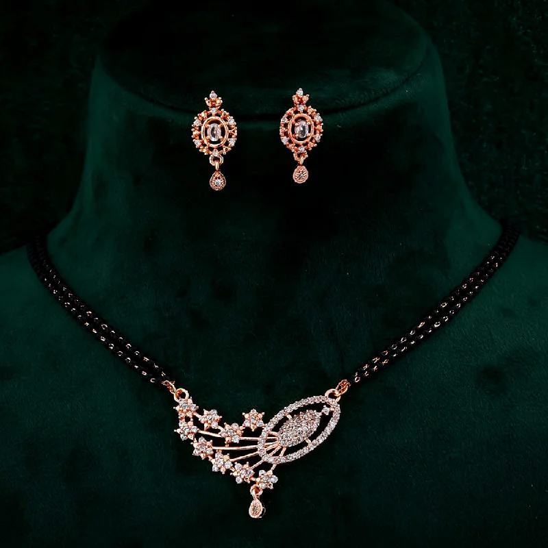 Shop Dazzling Jewelry At The Best Prices AV Universal Rose Gold Plated Austrian Stone Fancy Manglasutra For Women Shop Dazzling Jewelry At The Best Prices AV Universal Rose Gold Plated Austrian Stone Fancy Manglasutra For Women