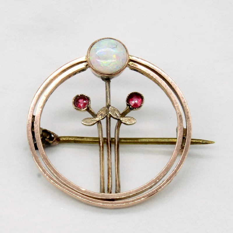 Stunning Jewelry At A Fraction Of The Price Art Nouveau Opal and Ruby Brooch | 0.6ct, 0.04ct | Stunning Jewelry At A Fraction Of The Price Art Nouveau Opal and Ruby Brooch | 0.6ct, 0.04ct |