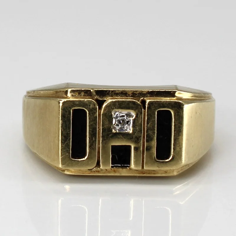 Personalized Jewelry Sale – Unique Gifts At Low Prices Diamond and Onyx 'Dad' 10k Ring | 0.01ctw, 1ctw | SZ 9.75 | Personalized Jewelry Sale – Unique Gifts At Low Prices Diamond and Onyx 'Dad' 10k Ring | 0.01ctw, 1ctw | SZ 9.75 |
