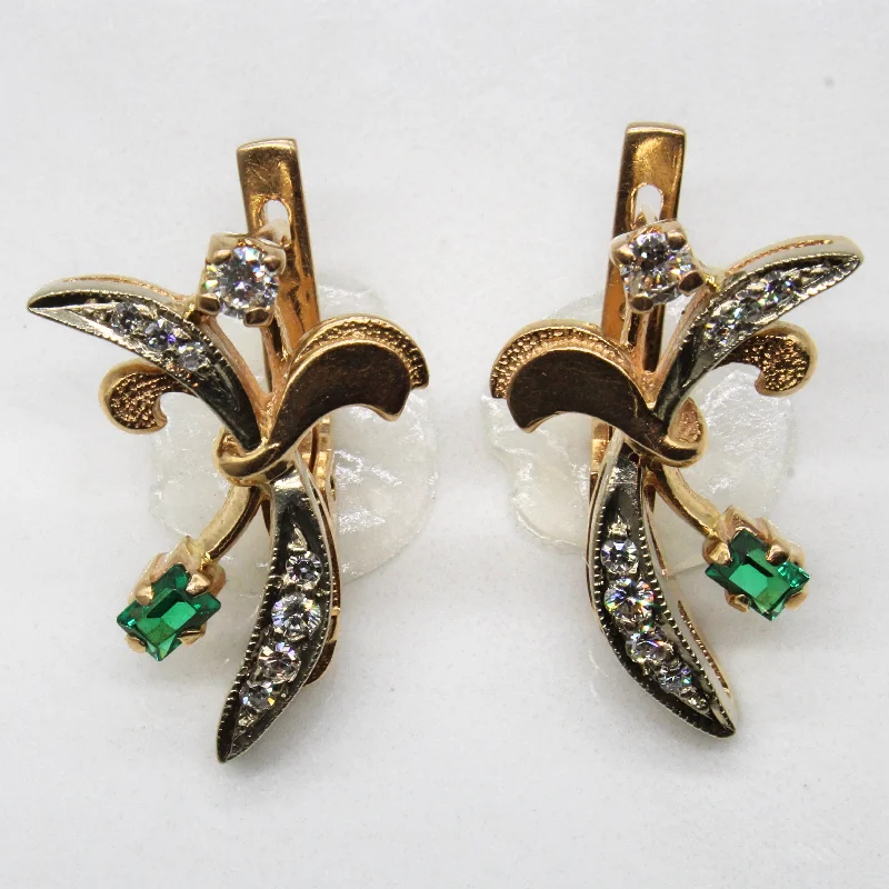 Huge Savings On Timeless Jewelry Collections 1930s Diamond & Synthetic Emerald Earrings | 0.20ctw, 0.20ctw | Huge Savings On Timeless Jewelry Collections 1930s Diamond & Synthetic Emerald Earrings | 0.20ctw, 0.20ctw |