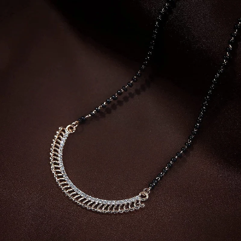Bestselling Jewelry At Special Promotional Rates Etnico 18k Rose Gold Plated Traditional Single Line American Diamond Pendant with Black Bead Chain Mangalsutra for Women (D076) Bestselling Jewelry At Special Promotional Rates Etnico 18k Rose Gold Plated Traditional Single Line American Diamond Pendant with Black Bead Chain Mangalsutra for Women (D076)