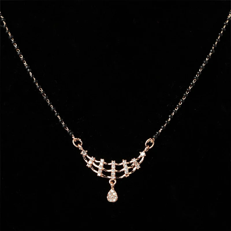 Fine Jewelry, Limited-Time Offers Available Etnico 18k Rose Gold Plated Traditional Single Line American Diamond Pendant with Black Bead Chain Mangalsutra for Women (D102) Fine Jewelry, Limited-Time Offers Available Etnico 18k Rose Gold Plated Traditional Single Line American Diamond Pendant with Black Bead Chain Mangalsutra for Women (D102)