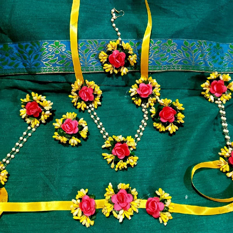Elegant Jewelry, Exclusive Prices – Shop Now Kavya's Kreation Flower Necklace Set for Haldi Ceremony / Baby Shower Elegant Jewelry, Exclusive Prices – Shop Now Kavya's Kreation Flower Necklace Set for Haldi Ceremony / Baby Shower