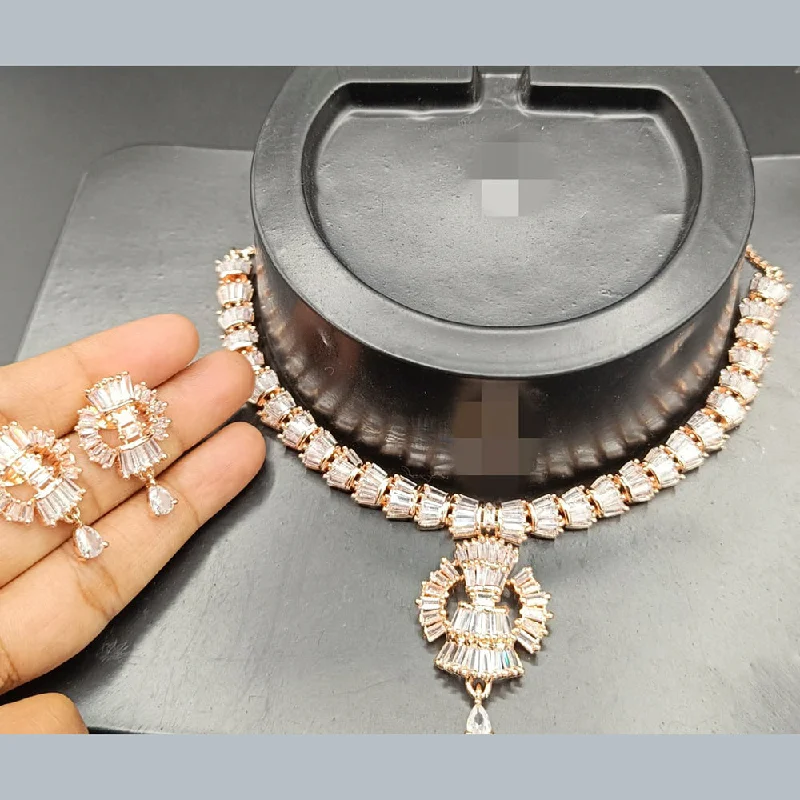 Limited-Time Offer On Premium Jewelry Collections Manisha Jewellery Rose Gold Plated AD Stone Necklace Set Limited-Time Offer On Premium Jewelry Collections Manisha Jewellery Rose Gold Plated AD Stone Necklace Set