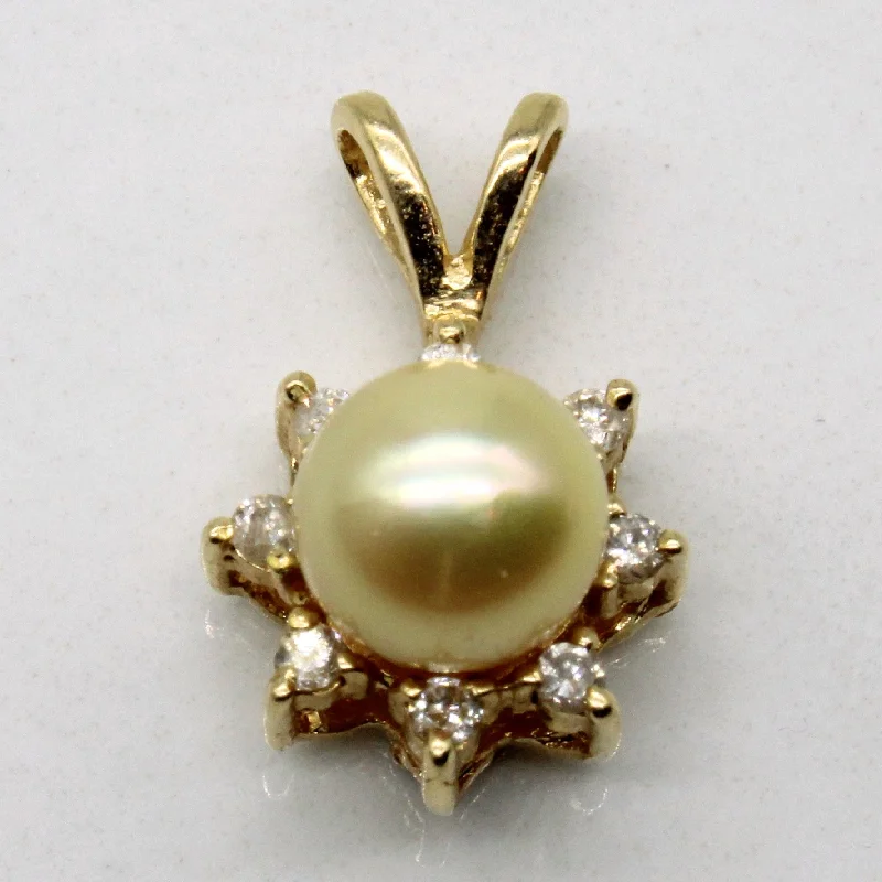Exclusive Jewelry Sale – Sparkle For Less Pearl & Diamond Pendant | 0.08ctw |