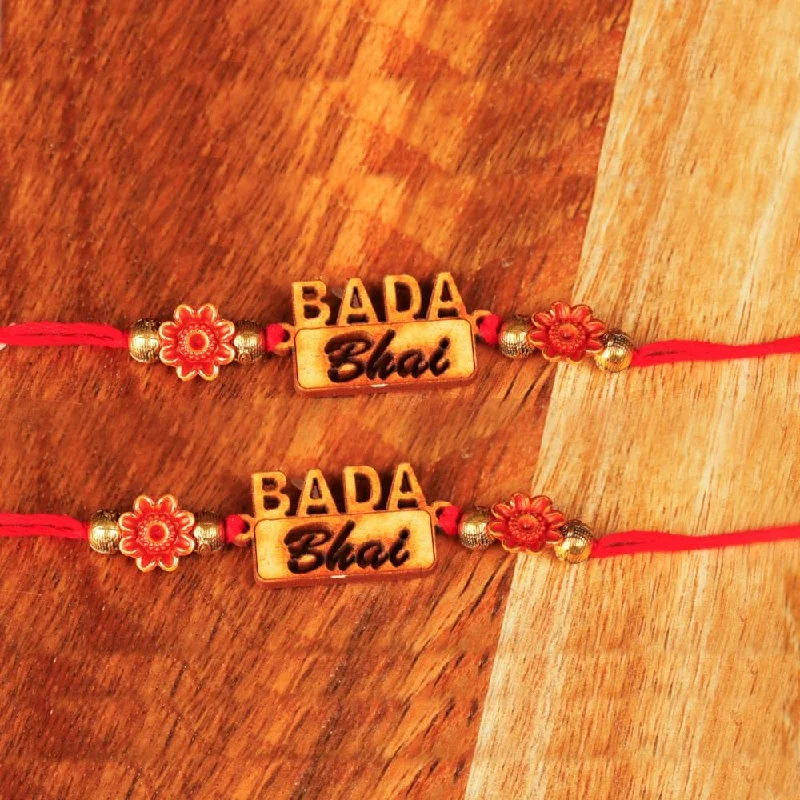 Shop Dazzling Jewelry At The Best Prices Raddhi Jewels Bada Bhai Bro Rakhi Set of 2 For Brother/Bhai/Bro Shop Dazzling Jewelry At The Best Prices Raddhi Jewels Bada Bhai Bro Rakhi Set of 2 For Brother/Bhai/Bro