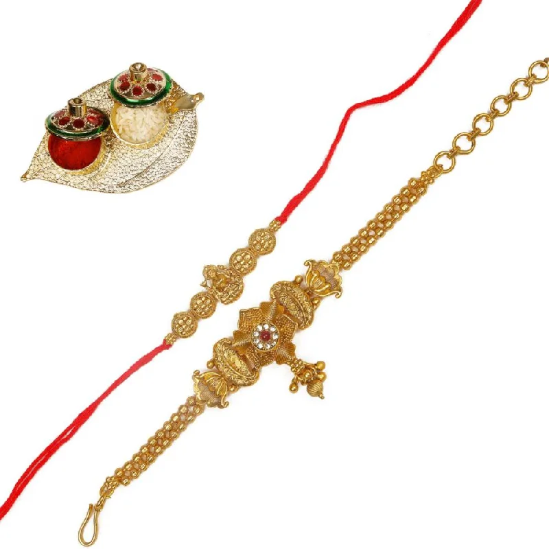 Personalized Jewelry At Special Discount Rates Raddhi Jewels Rajwadi Gold Plated Brass Ruby Stone Glided Floral Design Bhaiya Bhabhi Rakhi Set With Roli Chawal Plate Combo Hamper For Rakshabandhan Personalized Jewelry At Special Discount Rates Raddhi Jewels Rajwadi Gold Plated Brass Ruby Stone Glided Floral Design Bhaiya Bhabhi Rakhi Set With Roli Chawal Plate Combo Hamper For Rakshabandhan