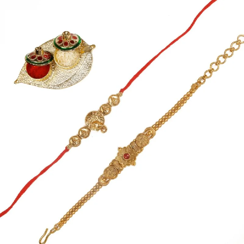 Flash Sale On Exquisite Jewelry – Don't Miss Out Raddhi Jewels Rajwadi Gold Plated Brass Ruby Stone Glided Floral Design Bhaiya Bhabhi Rakhi Set With Roli Chawal Plate Combo Hamper For Rakshabandhan Flash Sale On Exquisite Jewelry – Don't Miss Out Raddhi Jewels Rajwadi Gold Plated Brass Ruby Stone Glided Floral Design Bhaiya Bhabhi Rakhi Set With Roli Chawal Plate Combo Hamper For Rakshabandhan