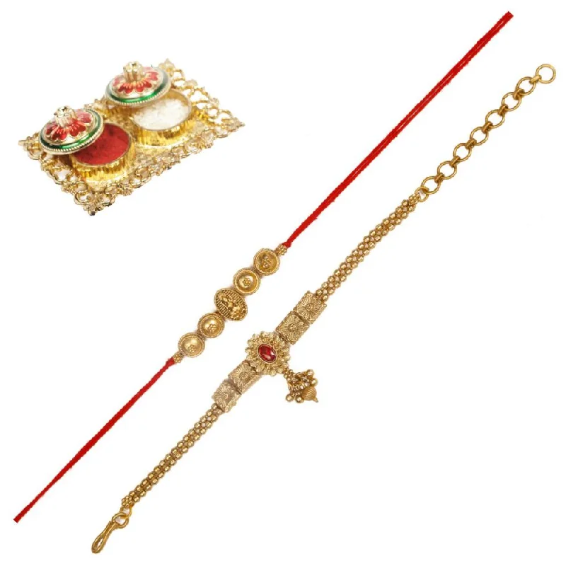Shop Dazzling Jewelry With Special Promotional Discounts Raddhi Jewels Rajwadi Gold Plated Brass Ruby Stone Glided Floral Design Bhaiya Bhabhi Rakhi Set With Roli Chawal Plate Combo Hamper For Rakshabandhan Shop Dazzling Jewelry With Special Promotional Discounts Raddhi Jewels Rajwadi Gold Plated Brass Ruby Stone Glided Floral Design Bhaiya Bhabhi Rakhi Set With Roli Chawal Plate Combo Hamper For Rakshabandhan