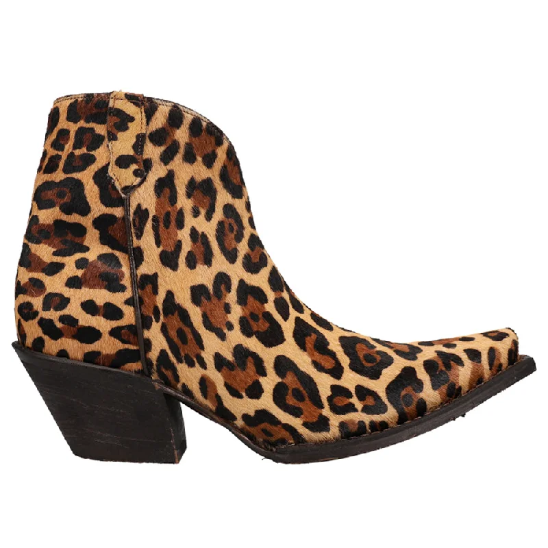 Anahi Leopard Print Snip Toe Zippered Cowboy Booties