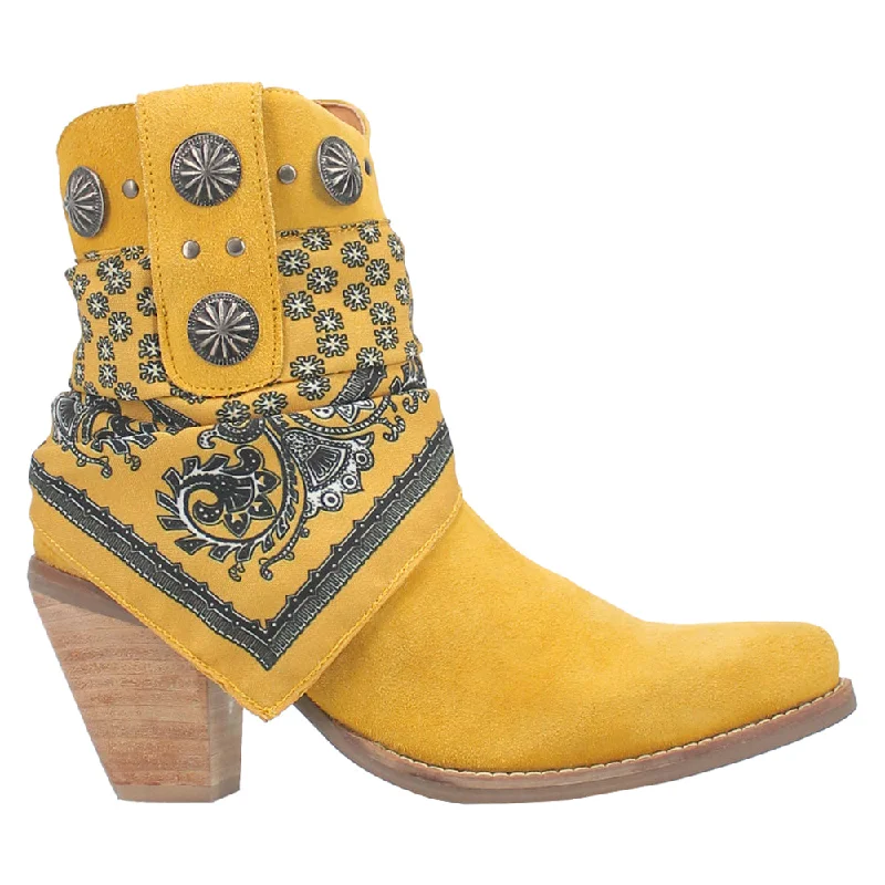 Bandida Paisley Studded Round Toe Cowboy Booties