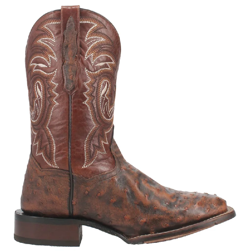 Dillinger Full Quill Ostrich Square Toe Cowboy Boot