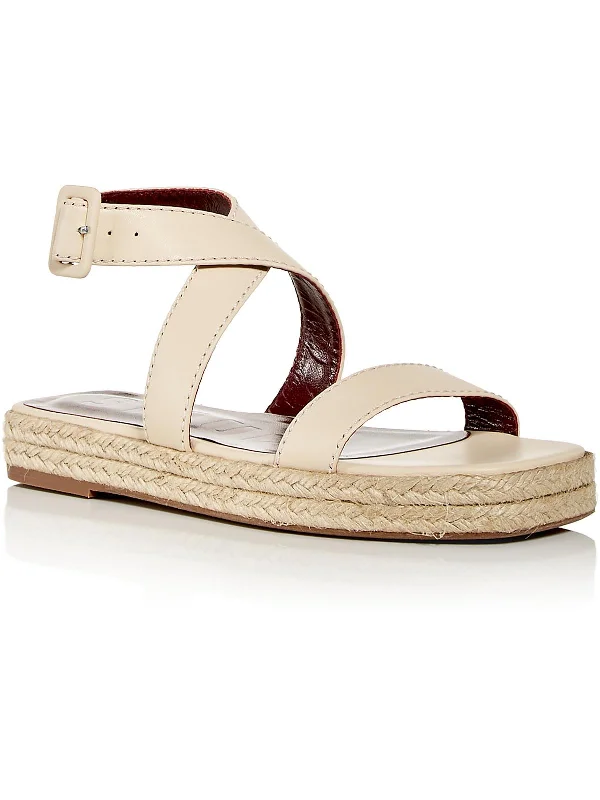 Lara Womens Leather Espadrille Slingback Sandals