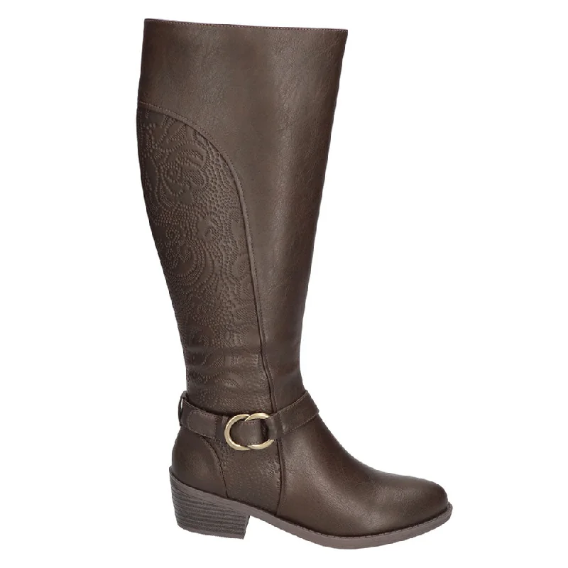 Luella Embossed Zippered Riding Boots