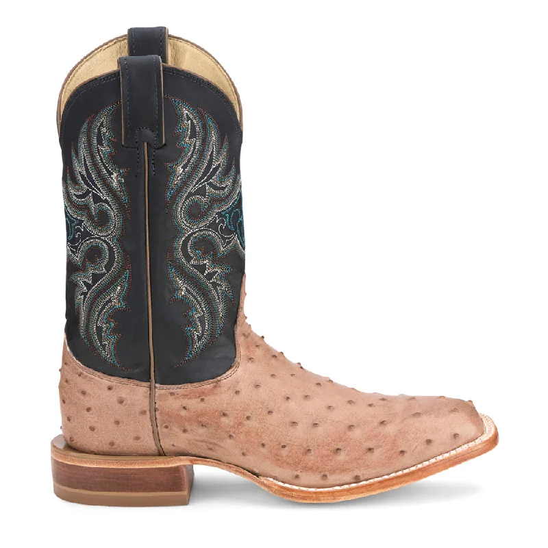 Moseley Ostrich Embroidered Square Toe Cowboy Boots