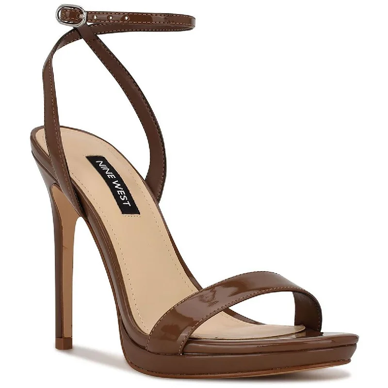 Nine West Womens Loola Patent Open Toe Slingback Sandals