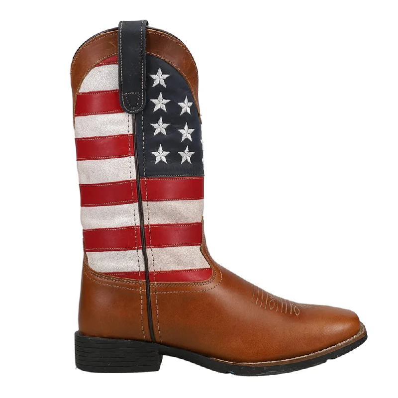 Patriotism Square Toe Cowboy Boots