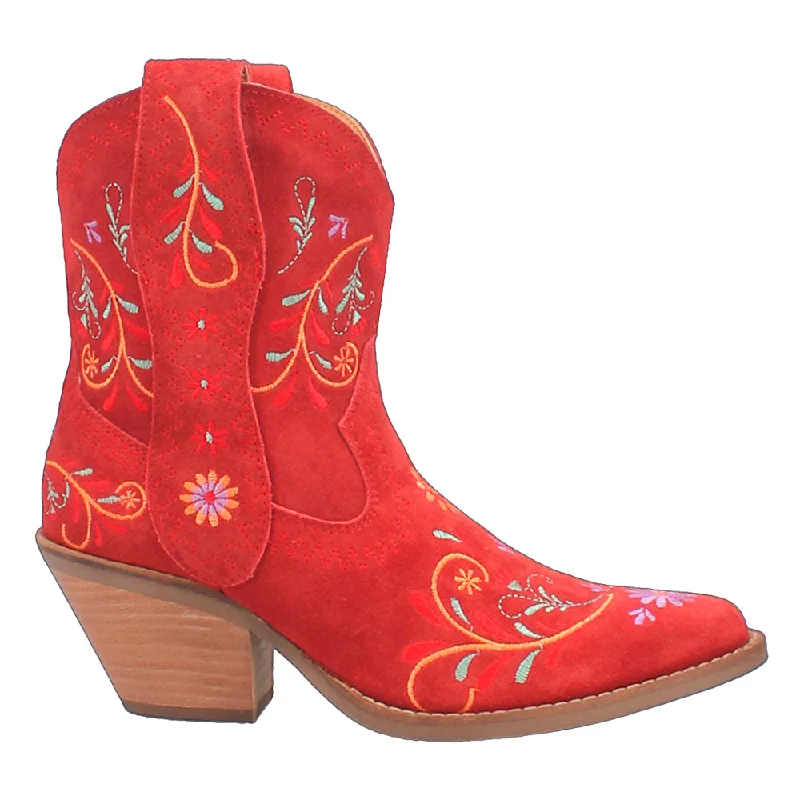 Sugar Bug Embroidery Floral Round Toe Cowboy Booties