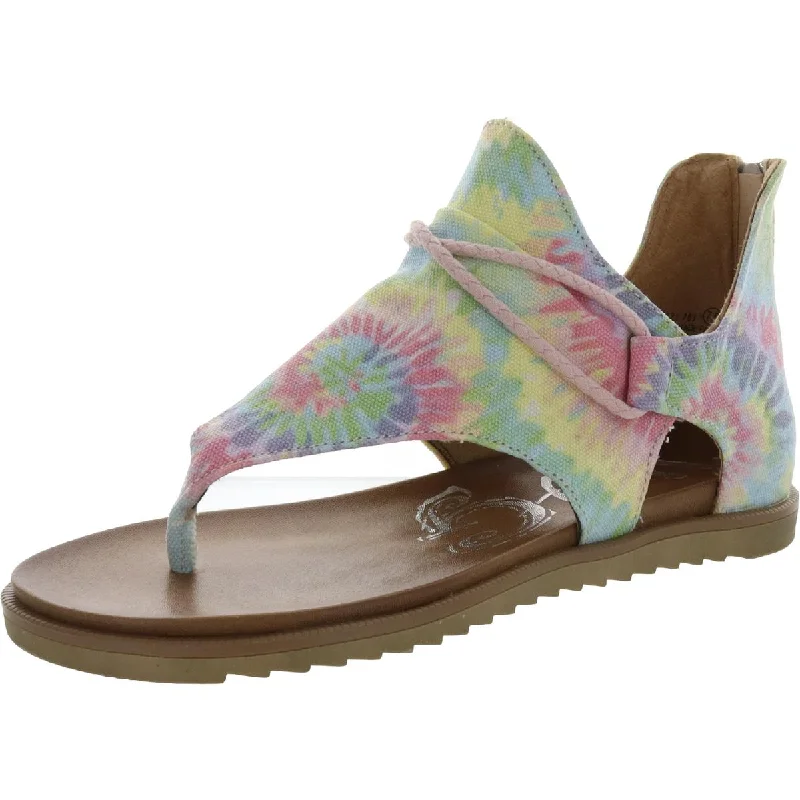 Very G Womens Dusk Canvas Tie-Dye Thong Sandals