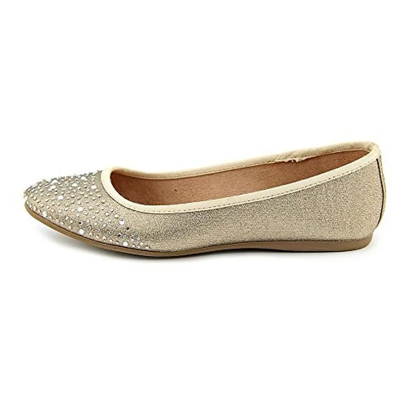 Angelynn Womens Metallic Embellished Ballet Flats