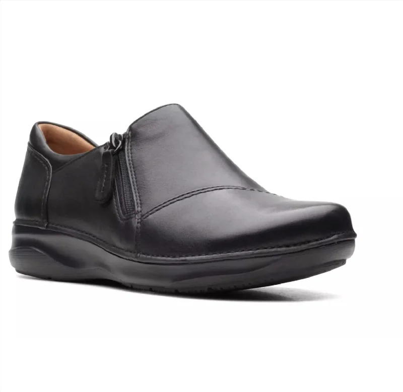 Appley Zip Leather Shoes In Black