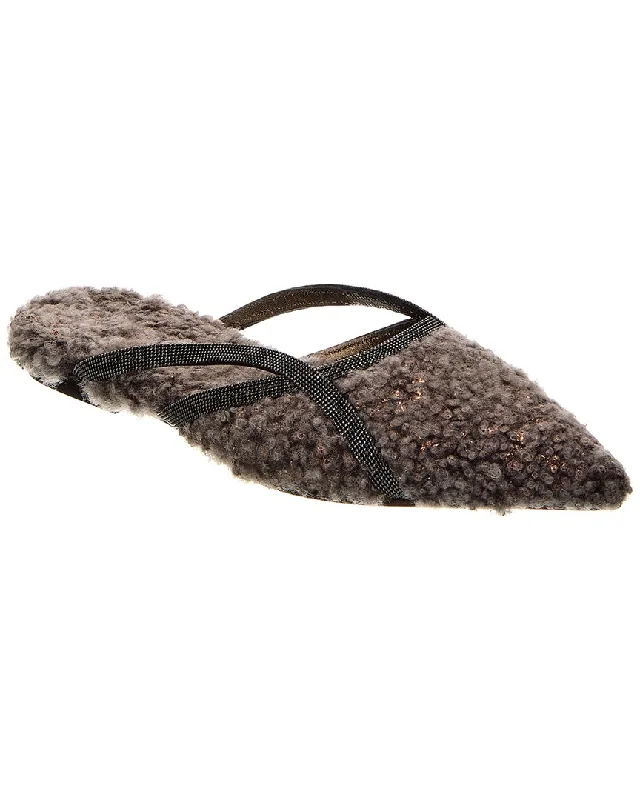 Brunello Cucinelli Shearling Flat