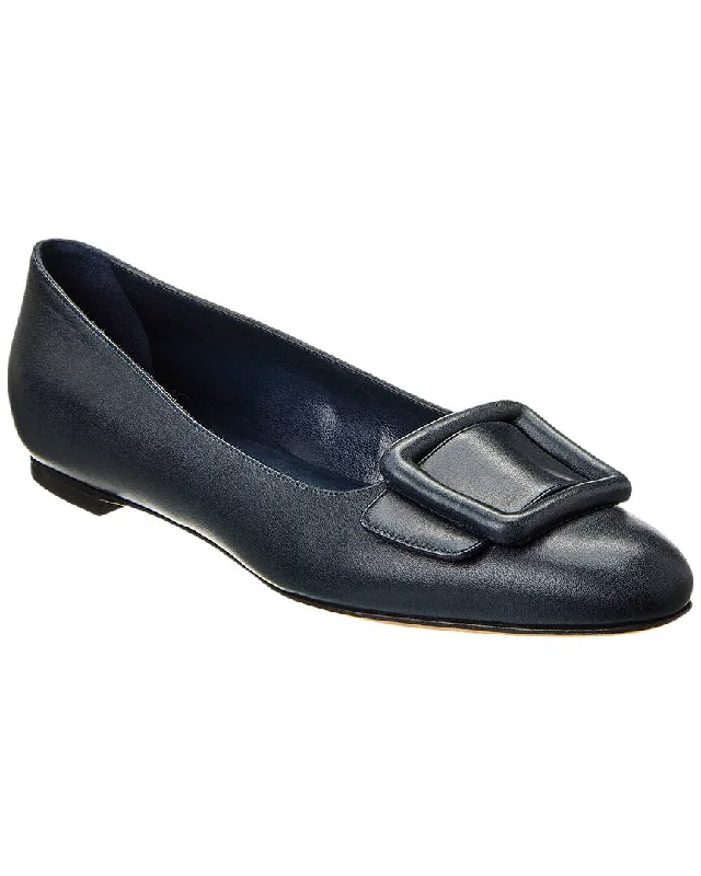 Manolo Blahnik Maydi 10 Leather Flat