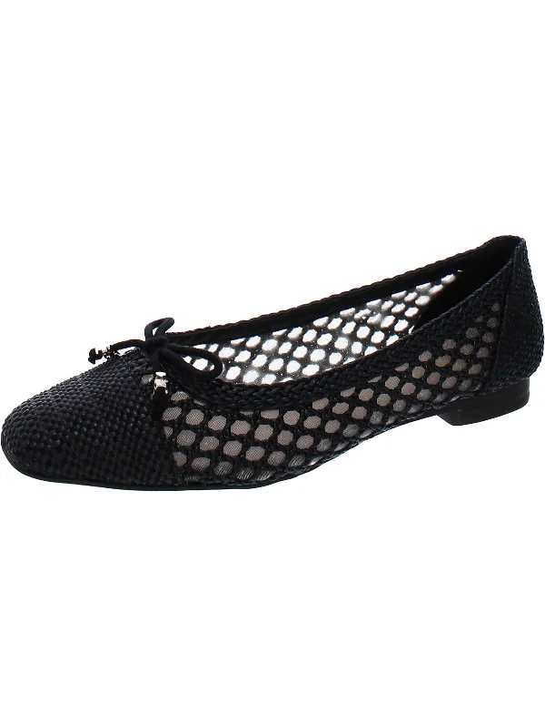 May Womens Woven Toe Cap Ballet Flats