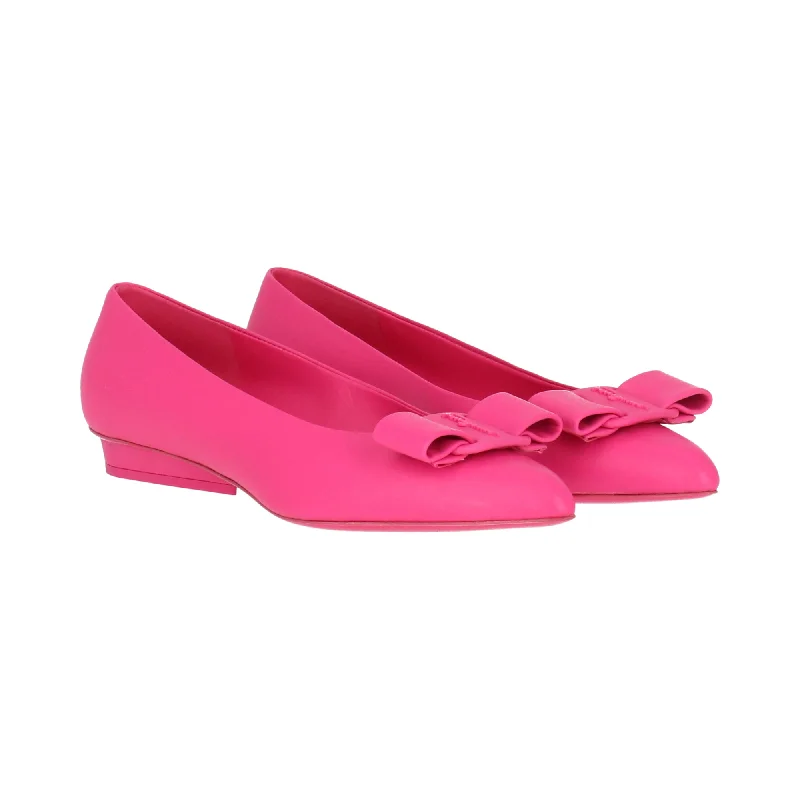 Salvatore Ferragamo Womens Dark Pink Flat