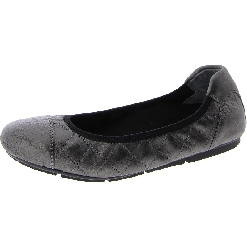 Vionic Womens Ava Leather Slip On Ballet Flats