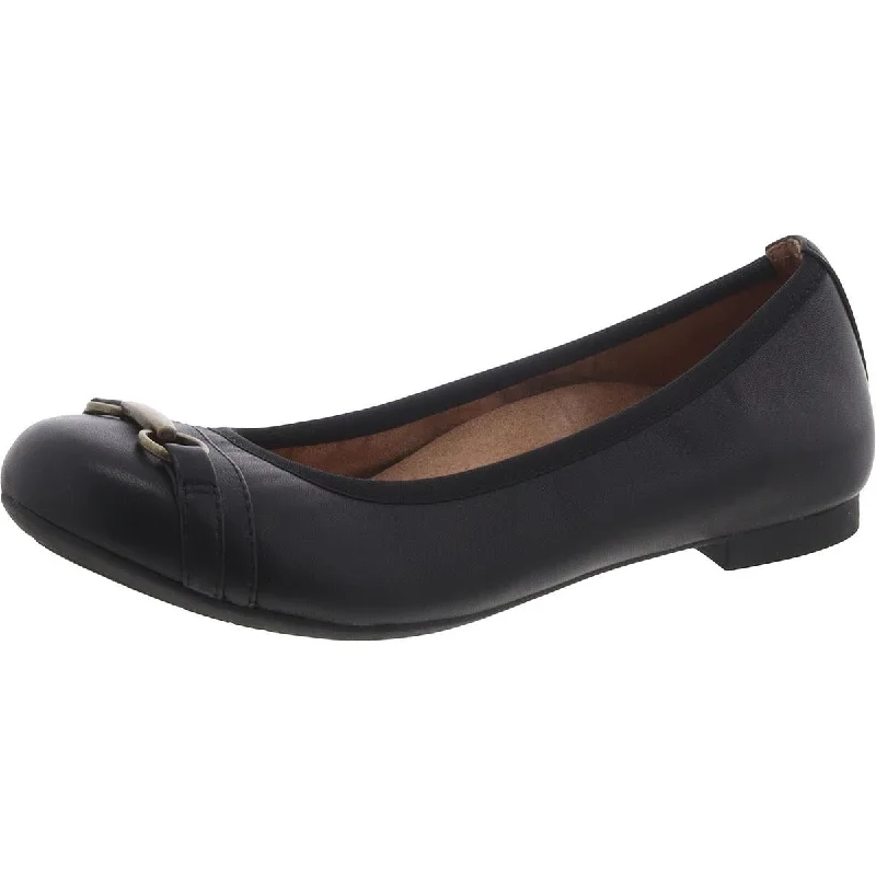 Vionic Womens Delanie Leather Slip-On Ballet Flats