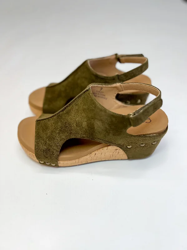 [Corky's] Carley - Khaki Faux Suede