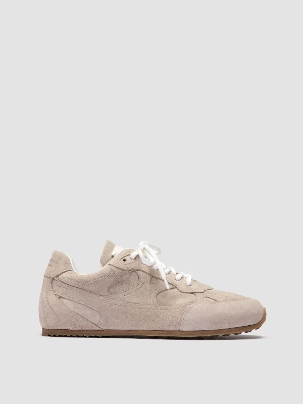 AWAY 101 - Beige Suede Low Top Sneakers