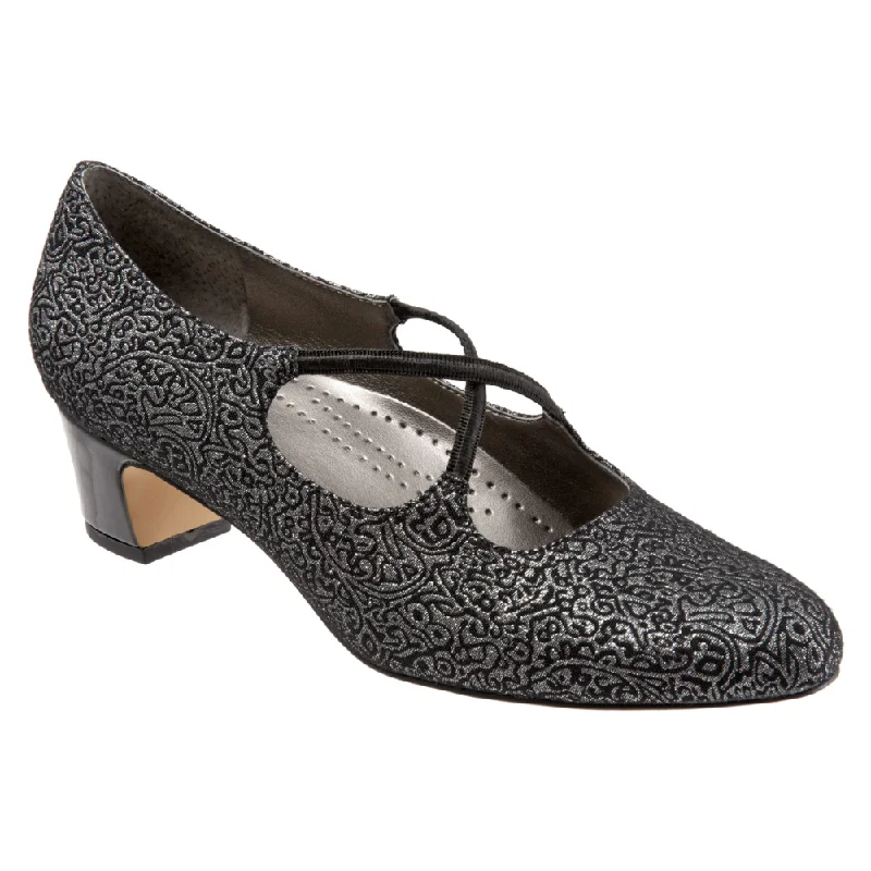 Trotters Jamie Black Silver Pump (Women's)