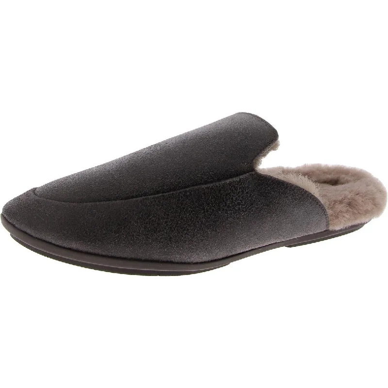 Gracie Shearling Womens Shearling Slip On Slide Slippers