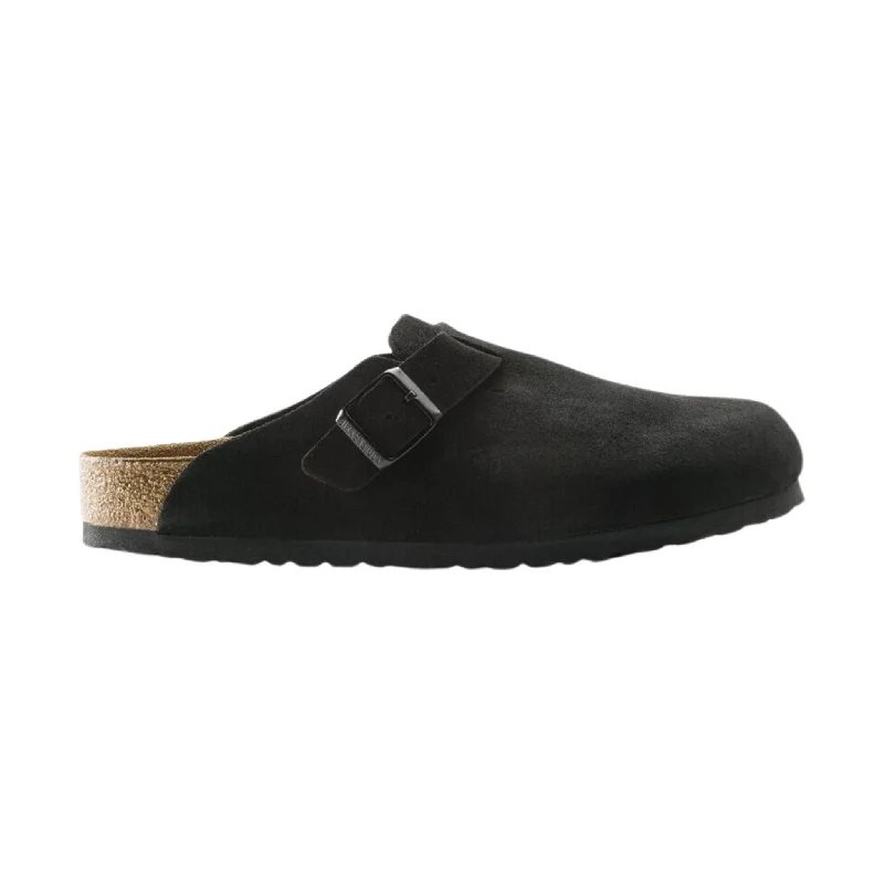 Birkenstock Boston Soft Footbed - Black Suede