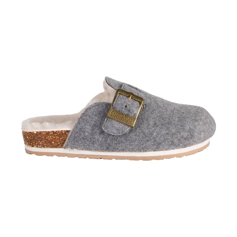 Cloud Nine Women's Shirley Scuff Slippers - Grey Suede