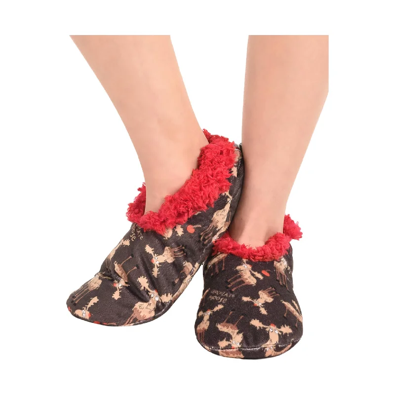 Lazy One Chocolate Moose Fuzzy Feet Slipper - Chocolate/Black - ONLINE STORE CREDIT/EXCHANGE ONLY