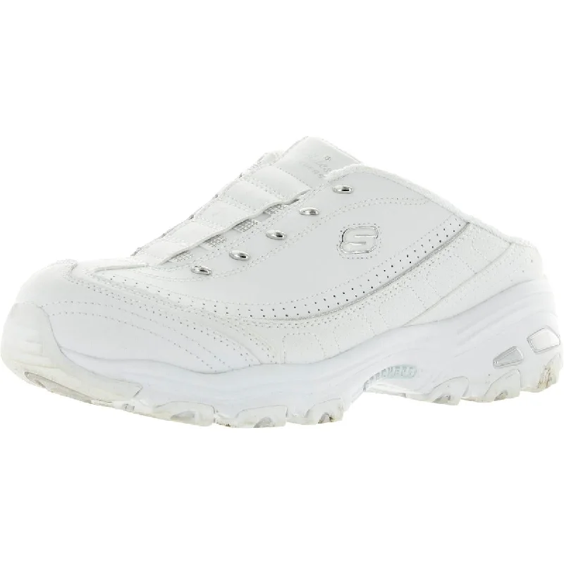 Skechers Womens D'Lites-Bright Sky Leather Sparkles Mule Sneakers