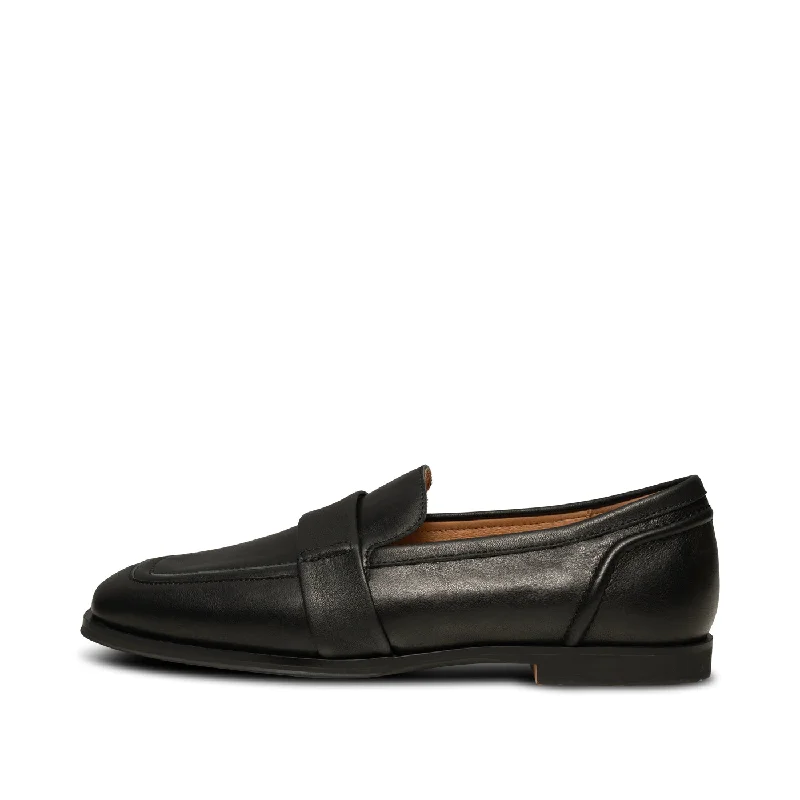 Erika saddle loafer leather - BLACK