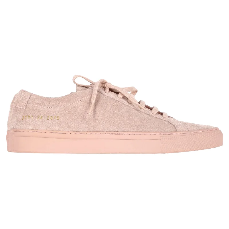 Woman by Common Projects Achilles Sneakers in Pink Suede